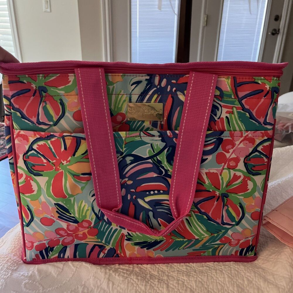 New Lilly Pulitzer Exotic Garden Large Insulated Cooler Bag Tote Beach Carry Str
